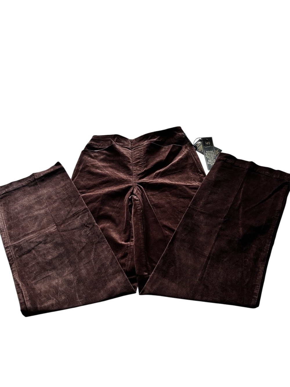 DG2 by Diane Gilman Women's Dark Brown Velvet Pants 71% cotton 27 Rayon 2% Span